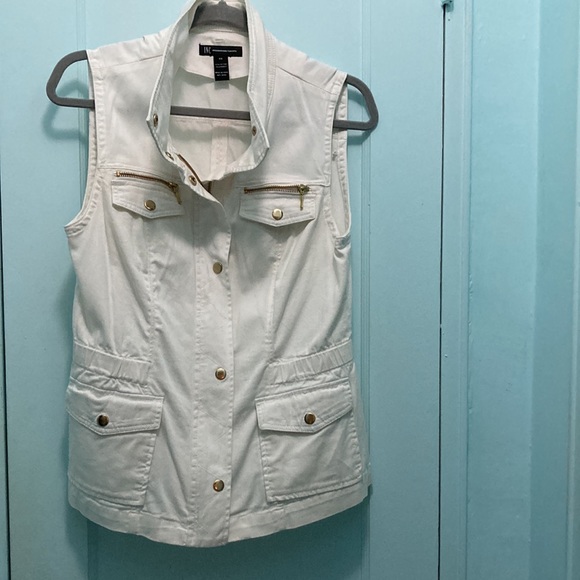 INC 2 in 1 faux fur vest - denim safari style  X-Small - Picture 15 of 16